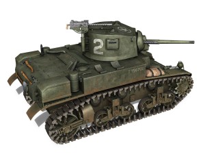 m3a1 light tank stuart - 156700 3D Model