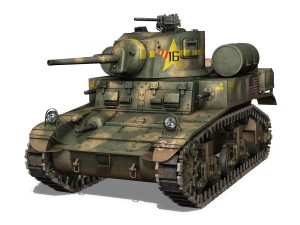 m3a1 light tank stuart - tiger 3D मॉडल