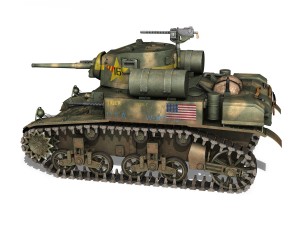 m3a1 light tank stuart - tiger 3D मॉडल