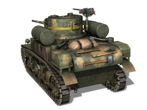 m3a1 light tank stuart - tiger 3D मॉडल