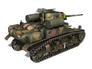 m3a1 light tank stuart - tiger 3D मॉडल