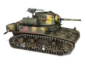 m3a1 light tank stuart - tiger 3D मॉडल