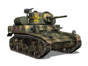 m3a1 light tank stuart - tiger 3D मॉडल