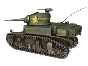 m3 light tank stuart - el diablo Modèle 3D
