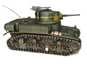 m3 light tank stuart - el diablo Modèle 3D
