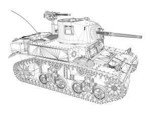 m3 light tank stuart - el diablo Modèle 3D