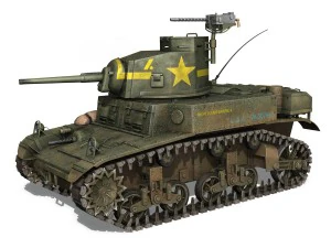 m3 light tank stuart - new hampshire 4 3D Model