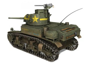 m3 light tank stuart - new hampshire 4 3D Model
