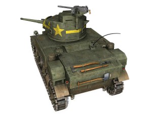 m3 light tank stuart - new hampshire 4 Modelo 3D