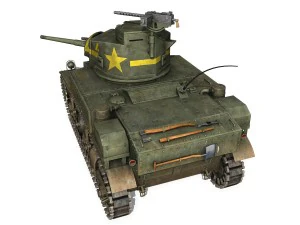 m3 light tank stuart - new hampshire 4 3D Model