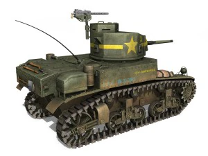 m3 light tank stuart - new hampshire 4 3D Model