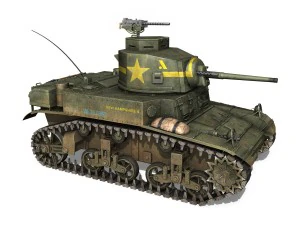 m3 light tank stuart - new hampshire 4 3D Model
