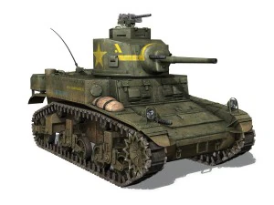 m3 light tank stuart - new hampshire 4 3D Model