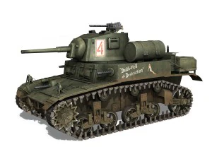 m3a1 light tank stuart - death-hell and destruction 3D Model