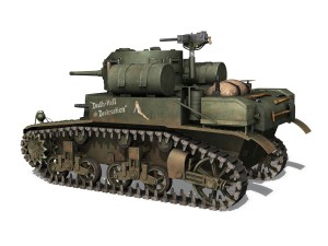 m3a1 light tank stuart - death-hell and destruction 3D Model