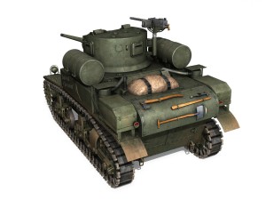 m3a1 light tank stuart - death-hell and destruction 3D Model