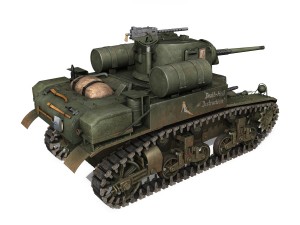 m3a1 light tank stuart - death-hell and destruction 3D Model