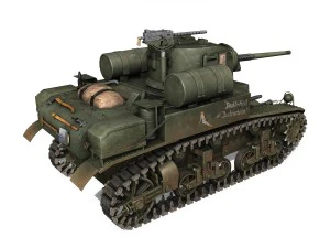 m3a1 light tank stuart - death-hell and destruction 3D Model