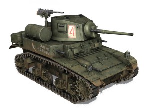 m3a1 light tank stuart - death-hell and destruction 3D Model
