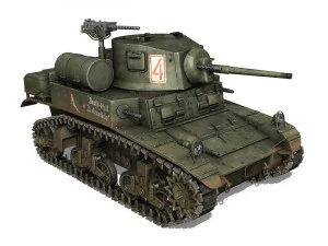 m3a1 light tank stuart - death-hell and destruction 3D Model