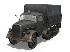 opel blitz maultier - cami&oacute;n de carga semirremolque - 17 pzdiv Modelo 3D