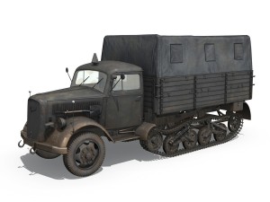 opel blitz maultier - half-truck cargo truck - 17 pzdiv Modelo 3D