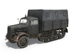 opel blitz maultier - cami&oacute;n de carga semirremolque - 17 pzdiv Modelo 3D