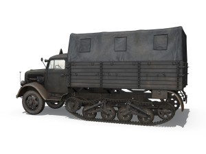 opel blitz maultier - half-truck cargo truck - 17 pzdiv Modelo 3D