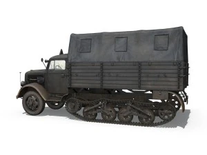 opel blitz maultier - cami&oacute;n de carga semirremolque - 17 pzdiv Modelo 3D