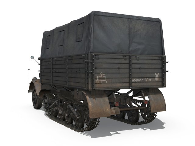 Download opel blitz maultier - half-truck cargo truck - 17 pzdiv 3D Model