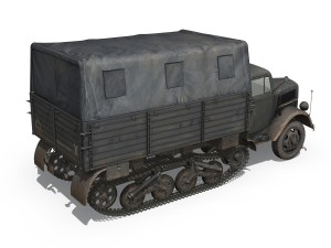 opel blitz maultier - half-truck cargo truck - 17 pzdiv Modelo 3D