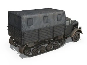 opel blitz maultier - cami&oacute;n de carga semirremolque - 17 pzdiv Modelo 3D