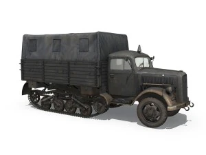 opel blitz maultier - cami&oacute;n de carga semirremolque - 17 pzdiv Modelo 3D