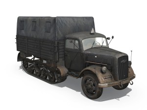 opel blitz maultier - half-truck cargo truck - 17 pzdiv Modelo 3D