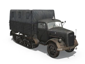 opel blitz maultier - cami&oacute;n de carga semirremolque - 17 pzdiv Modelo 3D