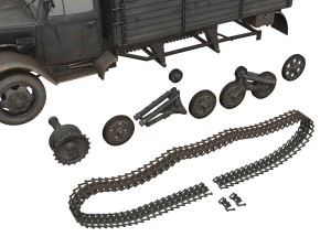 opel blitz maultier - half-truck cargo truck - 17 pzdiv Modelo 3D