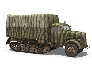 opel blitz maultier - half-truck cargo truck - 36 infantry-division 3D 模型