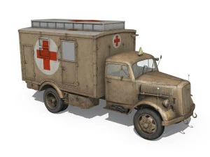 opel blitz - 3t ambulance truck - 2 pzdiv 3D Model
