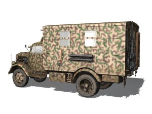 opel blitz - 3t truck with radiokoffer Modelo 3D