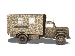 opel blitz - 3t truck with radiokoffer Modelo 3D