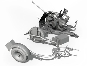 2cm flak 38 with sdah 51 - trailer 3D Model