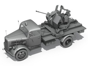 opel blitz with 2cm flak 38 3D Модель