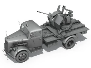 opel blitz with 2cm flak 38 3D Model