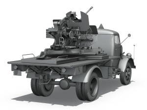opel blitz with 2cm flak 38 3D Модель