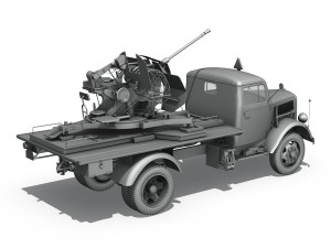 opel blitz with 2cm flak 38 3D Модель