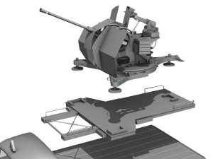 opel blitz with 2cm flak 38 3D Модель