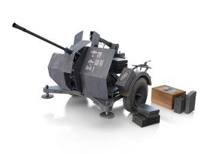 2cm flak 38 with sdah 51 - trailer - dhg 3D Model