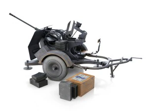 2cm flak 38 with sdah 51 - trailer - dhg 3D Model