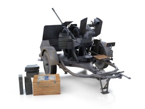 2cm flak 38 with sdah 51 - trailer - dhg 3D Model
