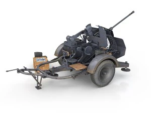 2cm flak 38 with sdah 51 - trailer - dhg 3D Model